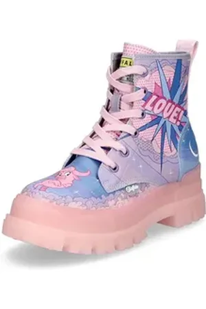 Buffalo Damen Schnürboot Aspha Comic rosa Sommerboots rosa 40 EU
