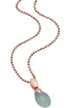 Jamelli Kette mit Anhänger 925 Silber rosé vergoldet Paraiba Chalcedon rosa