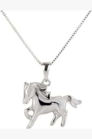 schmuck23 Kettenanhänger Anhänger Kette Pony Pferd 925 Silber Kinder Mädchen (Halskette mit Anhänger), Silberanhänger Kettenanhänger Kinderschmuck Halskette silberfarben