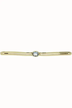 JuwelmaLux Brosche Brosche 585/000 (14 Karat) Gold mit Aquamarin JL30-01-2123