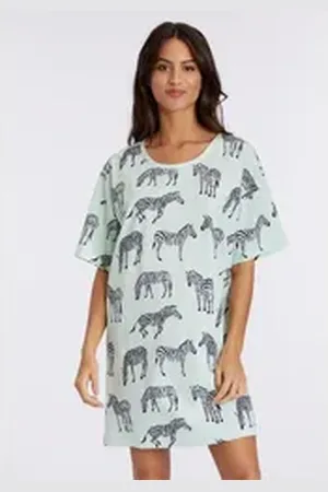 vivance collection Dreams Sleepshirt mt Animal Alloverprint grün 40/42