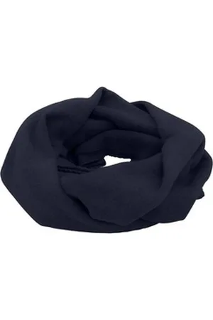 Myrtle Beach Fleeceschal Großer Fleece Schlauchschal MB7313, Dekorative Stickerei an beiden Schalenden blau