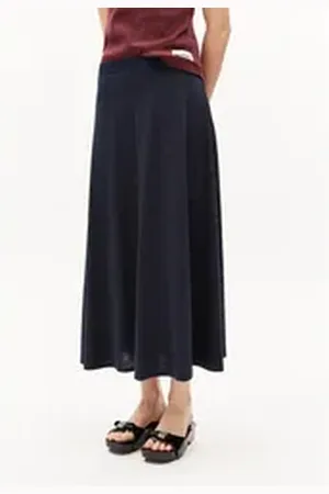 Armedangels Maxirock ILENIAA LARAA Damen (1-tlg., Loose Fit) Jerseyrock aus TENCELTM Lyocell Mix blau S/36
