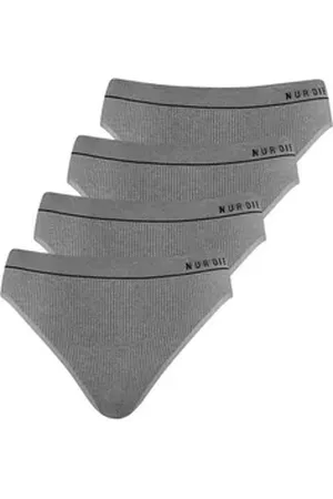 Nur Die Slip Retro Slip (4-St) unterhose unterwäsche basic grau 48-50