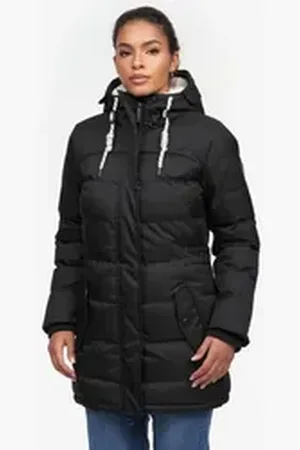 Brave Soul Wintermantel Steph für Damen, wind- und wasserabweisend schwarz XL
