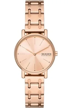 Skagen Quarzuhr SIGNATUR LILLE SKW3125, Armbanduhr, Damenuhr, analog, Edelstahlarmband goldfarben