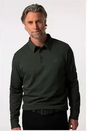 Boston Park Poloshirt Poloshirt Langarm Minimal-Muster grün 72