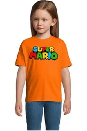 Blondie & Brownie T-Shirt Kinder Super Mario Retro Gamer Gaming Konsole Spiele orange 2 Jahre (86/94)