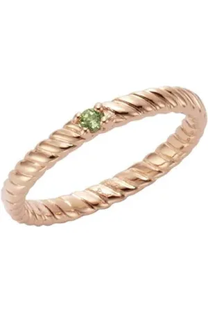 Jamelli Fingerring 925/- Sterling Silber rotvergoldet Peridot rot 054 (17,2)