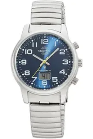 Master Time Funkuhr Super Power MTLA-10821-32M, Armbanduhr, Quarzuhr, Damenuhr, Datum, Leuchtzeiger, Flexband silberfarben