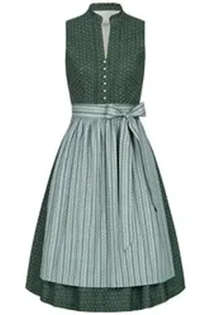 Nübler Trachtenkleid Dirndl midi Jette in Petrol von 2 teiliges Set aus Damen Dirndl kurz und Schürze, moderne Tracht grün 42