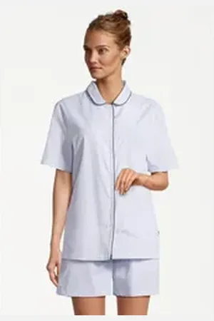 Seidensticker Pyjama Loungewear (Set, 2 tlg) Pyjama - Baumwolle - Atmungsaktiv blau XL