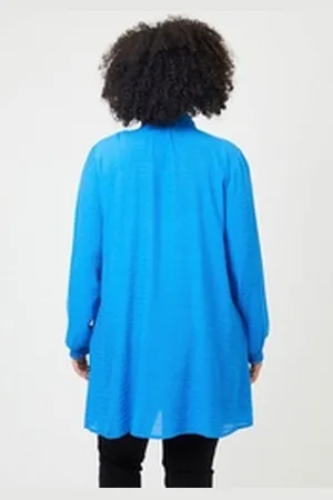 ADIA Blusentop mit Rüschendetails an den Schultern blau XS (38/40)
