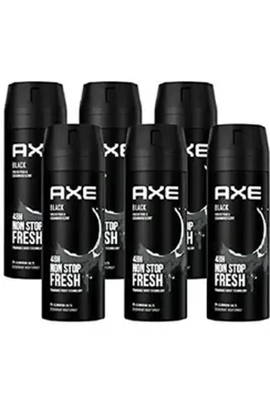 Axe Deo-Set Black Bodyspray Deo Spray Set Beauty Deodorant Herren Männer Men, 12x150ml, 12-tlg., 48 Stunden Schutz, ohne Aluminiumsalze Herrenduft Deospray Sport Set
