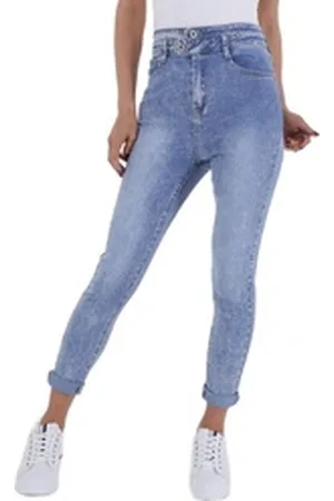 Ital-Design Skinny-fit-Jeans Damen Freizeit (79612905) Stretch Skinny Jeans in Blau blau 26