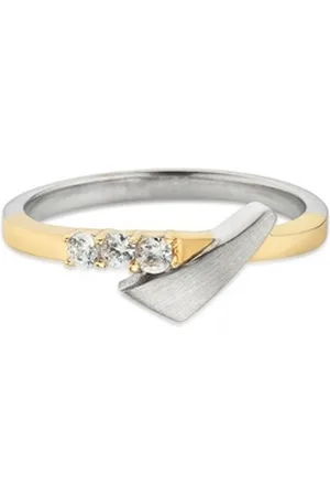 Bruno Banani Fingerring Schmuck Geschenk Silber 925 Damenring, mit Zirkonia (synth) gelb|goldfarben|silberfarben 53
