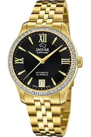 Jaguar Quarzuhr Damenuhr Edelstahl gold , (Analoguhr), Damen Armbanduhr rund, Edelstahlarmband gold goldfarben