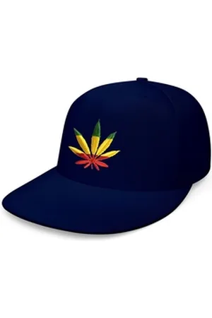 Blondie & Brownie Beanie Unisex Erwachsene Cannabis Reggae Jamaica Gras Patch Stick blau