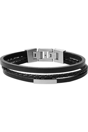 Fossil Armband Herren-Armband Leder schwarz