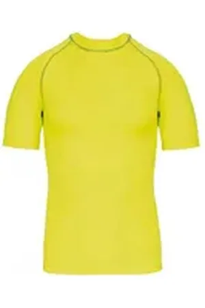 Coole-Fun-T-Shirts Strandshirt Bade T-Shirt zum Schwimmen Kinder Surfshirt Jumngen und Mädchen UV 40+ blau, dunkelblau und neongelb Gr. 6 7 8 9 10 11 12 13 14 Jahre gelb 6/8 Jahre