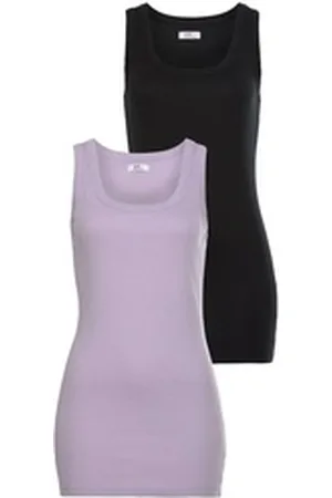 FLASHLIGHTS Tanktop (Packung, 2-tlg., 2er-Pack) in Longform lila|schwarz 40/42 (M)