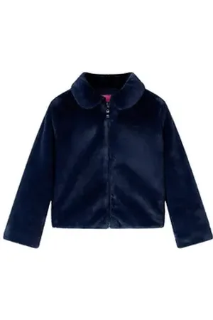 vidaXL Wintermantel Kindermantel Kunstpelz Marineblau 104 blau 104 (3-4 J)