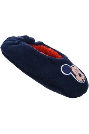 Mickey Mouse Disney Mickey Kinder Jungen Hausschuhe Schlappen Pantoffeln warm gefüttert Plüsch Hausschuhe blau 31-32 EU