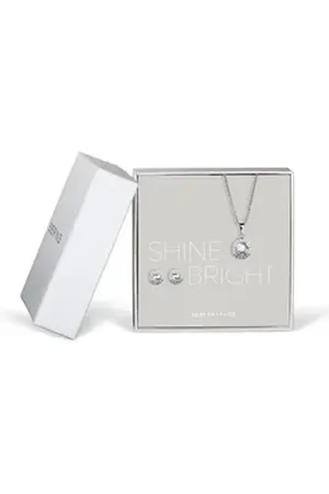 Bering Schmuckset Halskette mit Ohrsteckern Edelstahl / Zirkonia 429-711-Silver (3-tlg)