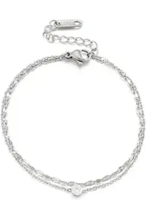 Eyecatcher Armkette Elegantes mehrreihiges Armkettchen mit Edelstein Verstellbar in 3 (kein Set) silberfarben