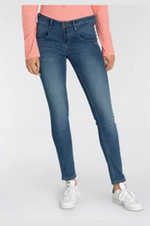 Gang Skinny-fit-Jeans 94MEDINA mit stylischer halb offener Knopfleiste blau 26 (34)