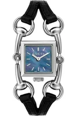 Gucci Quarzuhr YA116503, Horsebit-Design, Lederarmband, Edelstahlgehäuse