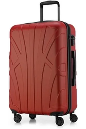 SUITLINE Koffer S1, 4 Rollen, mittelgroßer Hartschalen-Koffer Check-In Reisekoffer TSA 68 L rot