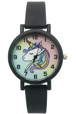 Karma Quarzuhr Kinderuhr Einhorn schwarz od. lila Armbanduhren Kinder Silikonarmband, (Analog, Einhornuhr), Mädchenuhr Mädchenarmbanduhr Kinderarmbanduhr Kinderuhr