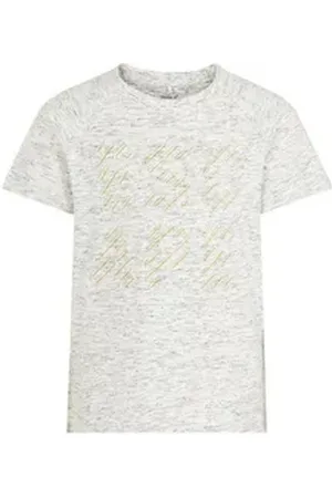 NAME IT T-Shirt Jungen T-Shirt mit Prägung "ESCAPE" grau (1-tlg) sportlicher Schnitt 122-128