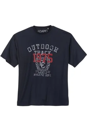 Adamo Rundhalsshirt Fashion Übergrößen T-Shirt navy Outdoor Track blau 6XL