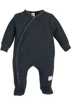 Makoma Strampler Baby Strampler mit Fuß Waffelpique Neugeborene Jungen & Mädchen (1-tlg) Baumwolle schwarz 56