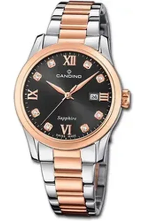 Candino Quarzuhr Damenuhr Edelstahl roségold, (Analoguhr), Damenuhr Edelstahlarmband roségold, silber, rundes Gehäuse (ca. 33mm) rosa