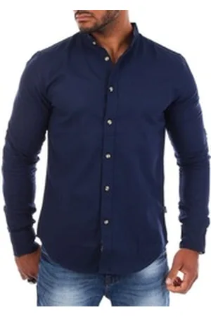 Carisma Langarmhemd Herren Leinen Baumwoll Mix Hemd 8389 Regular Langarm Stehkragen Uni L