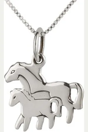 schmuck23 Kettenanhänger Anhänger Kette Pferd Fohlen 925 Silber Kinder Mädchen (Halskette mit Anhänger), Silberanhänger Kettenanhänger Kinderschmuck Halskette silberfarben