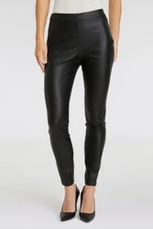 HUGO BOSS ORANGE Leggings C_Taslimah Premium Damenmode mit seitlichem Reißverschluss schwarz 36