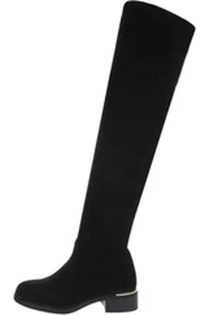 Ital-Design Damen Party & Clubwear Overkneestiefel (84463170) Blockabsatz Overknees in Schwarz schwarz 39 EU