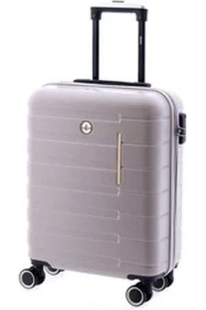 John Travel Handgepäck-Trolley Koffer - 55cm - 4 Rollen beige|weiß