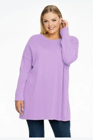 Yoek Longpullover Damen Pullover Große Größen lila 46/48
