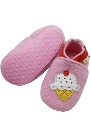 Yalion Krabbelschuh Filz Hausschuhe aus 100% Schafwolle, Erdbeer Rosa Krabbelschuh rosa EU23/24
