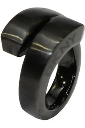 DKNY Fingerring Damen, aus Edelstahl, Schwarz, Gr. 50 (15,9mm) schwarz