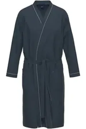 Ammann Morgenmantel Morgenmantel Homewear / Loungewear, Baumwolle, - blau 56