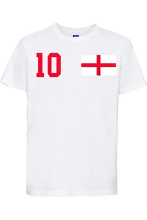 Youth Designz T-Shirt England Kinder T-Shirt im Fußball Trikot Look mit trendigem Motiv rot|weiß 118-128 (8 Jahre)
