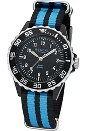 Regent Quarzuhr 31026614 J, Armbanduhr, Kinderuhr, Lernuhr, Jungen, Schulanfang, Geschenkidee blau