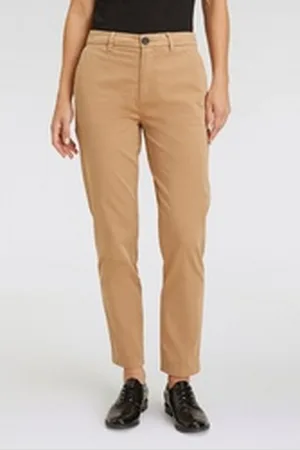 HUGO BOSS ORANGE Webhose C_Tachini2-D mit Leder-Brandlabel am hinteren Bundabschluss beige|braun 34