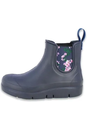 Beck Damen Chelsea Regenstiefel Workerin Gummistiefel (für trockene Füße bei Nässe) leichtes EVA-Material, wasserdicht, herausnehmbare Einlegesohle blau 40 EU